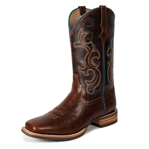 【Genuine Leather】Palitutu Cowgirl boot Women Western Boots Hand Painted, Square Toe, Full Grain Cowhide Boot