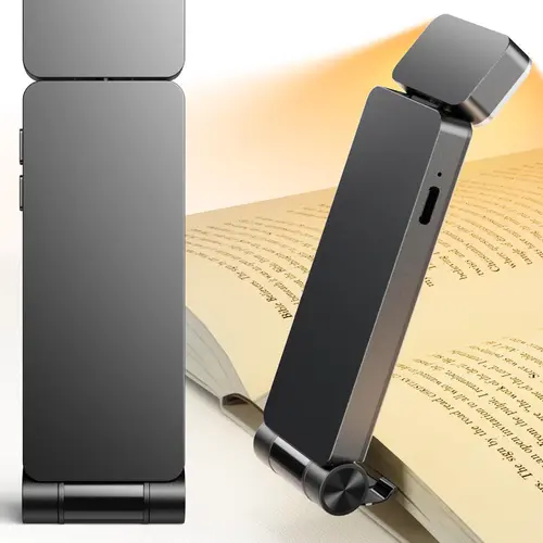 Rechargeable Book Light, Portable Clip-on LED Reading Light, Reading Lights for Books in Bed with 3 Amber Colors & 5 Brightness Dimmable, Compact & Long Lasting, Perfect for Book Lovers