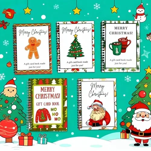 DIY Spiral Bound Merry Christmas Gift Card Album, Surprise Page Design, Graduation & Teacher Appreciation Card Holder, Gift Planner Notebook