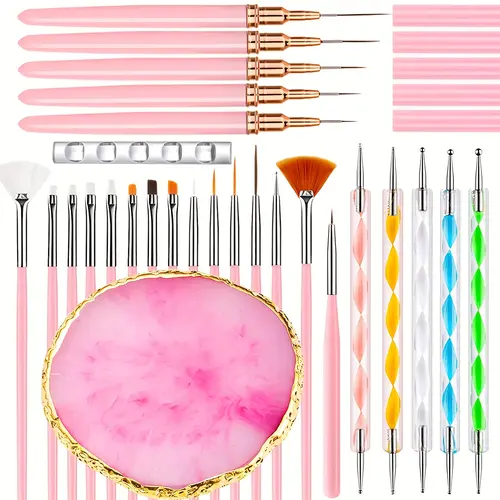 27 Pcs Nail Art Pen & Palette Set, Nail Art Kit, Gel Brush Dotting Tools, DIY Nail Salon Tools for Nail Design and Detail Drawing #GLOBAL PICKS