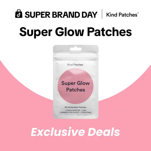 Kind Patches: Super Glow Patches, 30 Antioxidant Patches, Glow & Smooth Support, Fresh & Radiant Look, Skin Renewal Support, Vegan, 1 Month Pack