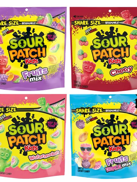 SOUR PATCH KIDS Fruits Variety Pack | Assorted Fruits Mix, Cherry, Watermelon, & Tropical Fruits Mix
