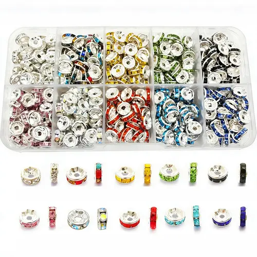 200pcs 8mm Spacer Bead Kit - Bead Assortment, Beads Set, Beads Mix, DIY Mixed Beads, DIY Beading Accessories, Jewelry Making Supplies, 10 Colorful Beads for Jewelry Making, Fit for DIY Spacer Bead Bracelets, Craft Pens & Handmade Crafts (Boxed)