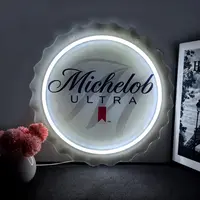 Beer Bottle Cap LED Neon Sign USB Powered Acrylic Neon Light Bar Man Cave Home Decor