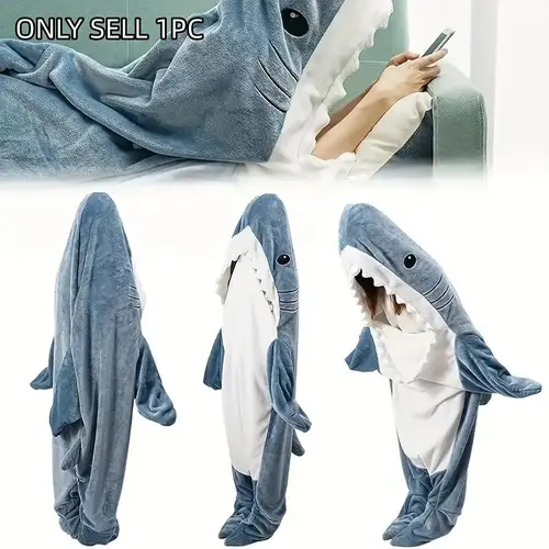 Ultra Soft Flannel Shark Blanket, Comfortable and Cozy, Soft Fluffy Blanket, Soft Warming Blanket, Cozy Warm Blanket, Cozy Blanket Throw, Blanket Gifts, Perfect Gift for Friends, Suitable for All Ages, Ideal Present