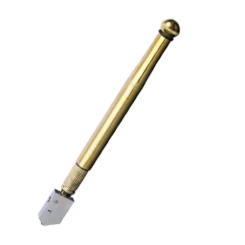 Glass Cutter with Diamond Head & Steel Blade for 3-15mm Glass, Anti-Slip Handle Tool for Precision Cutting Work
