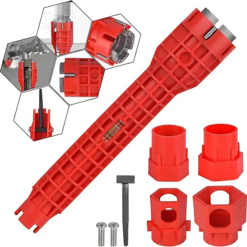 Fathersdaygift 14-in-1 Multi-functional Wrench for Toilet, Sink, Bathroom, Kitchen Plumbing Installation and Repairs faucet wrench pipe Fathers Day Gifts