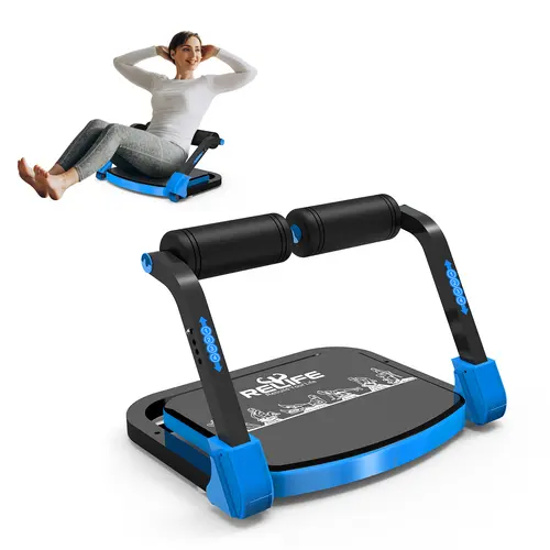 RELIFE Foldable Steel Abdominal Crunch Machine, Adjustable Multifunctional Ab Trainer with Automatic Rebound, 330 lbs Capacity for Core Workouts, At Home Gym & Gym Equipment, Multifunctional Ab Machine