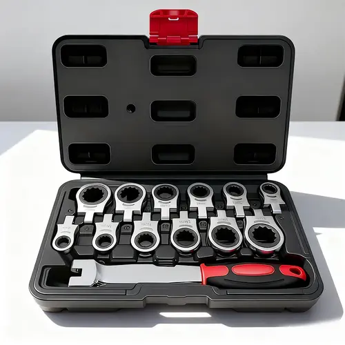 12-in-1 Interchangeable Flex Head Ratchet Wrench Set, Metric 8-19mm, 72-Tooth  Flex Head Wrench for Tight Spaces, Automotive Repair Tool Kit for Mechanics Father's Day Gift