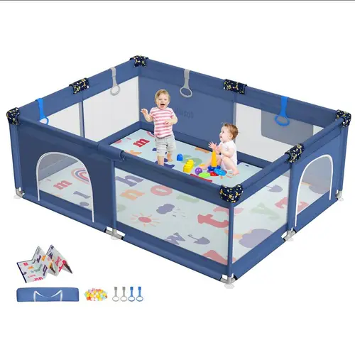 CoziBB BP01 Baby Playpen with Mat, 71" × 59" Extra Large Playpen for Babies and Toddler, Baby Fence Play & Sleep Area for Indoor & Outdoor #backtoschool #sohochic
