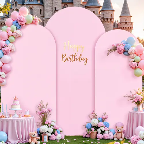 Solid Wrinkle-Resistant Spandex Round Arch Stand Cover (6FT/6.6FT/7.2FT Stretch Polyester) - Photoshoot Backdrop for Wedding Arched Backdrop, Anniversary Event Decoration