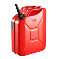 【BackToSchool】VEVOR 5.3 Gal (6L) Metal Fuel Container, Leakproof Corrosion-Resistant Gas Tank with Spout & Comfort Handle, 6L/min Max Flow Rate, Car Accessories for Drivers, Fast Refill for Camping & Outdoor Work, Red