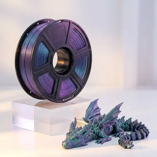 Flashforge Chameleon PLA 3D Printer Filament, 1.75mm +/-0.02mm, 1kg (2.2lbs), High-Speed, Light-Changing, Corn Starch-Based, Eco-Friendly, Bubble-Free, 50-55C Bed Temp, Layer Line-Hiding, Clog-Free, Complete Drying For 24 Hours, Cornstarch, No, 3D Printin