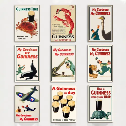 Artistic My Goodness My Guinness Canvas Print - Print Design, Irish Pub Art, Bar Room Decoration, Picture Image Wall Art Set