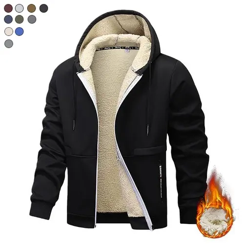 Men's Printed Fitted Brown Zip-Up Drawstring Hooded Sweatshirt - Menswear, Regular Fit, Polyester Lined, Casual Warm Longsleeves, Pocket Design, Machine Washable, Ideal for Autumn Winter, Men's Hoodies, Plain Sweatshirts,sohochic