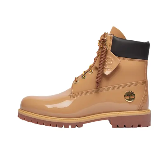 Timberland Men's 6" Premium Waterproof Leather Boots, Debossed Print, Padded Collar, Durable Rubber Outsole, Footwear, Shoes, Outdoor, Mensfashion, Rugged Style, 6 Inch, Shoe, Walking Shoes