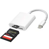 USB-C SD Card Reader, Usbc Sd Card Reader, Media Card Reader for iPhone, 3-in-1 Memory Card Reader with Dual Slots & USB Camera Adapter, USB C Interface, Compatible with iPhone 15/16/17, iPad, Mac/MacBook Pro/Air, Android Phones & Laptops