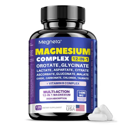 MAGNESIUM COMPLEX 12-IN-1 | Enhanced Formula | 12 Forms of Magnesium + Vitamin B Complex | High Absorption | 1496 mg per Serving | 60 Capsules | Made in USA