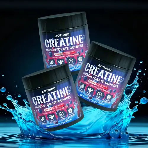 Creatine&Carnitine Gummies Supplement - 5000 MG Monohydrate Gummies - Energy Boost, Gluten-Free