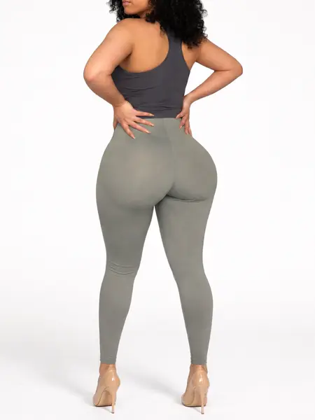 ChicCurve High Waisted Yoga Pants for Women Tummy Control Butt Lifting Leggings Ultra Stretch Smooth Fabric Gym Tights Seamless Feel Activewear Straight Cropped