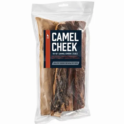 10-12” Camel Collagen Cheek Strips (1 lb) Single-Ingredient Air- Dried Dog Chew Treats - High Protein Healthy Snack - Long-Lasting and Nutrient-Dense Puppy Treats Feeding