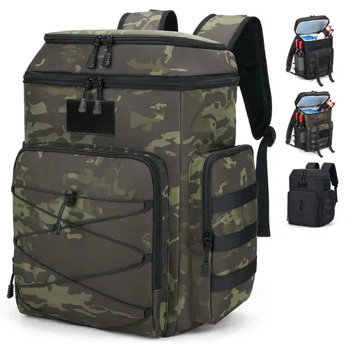 HSHRISH CAMO Cooler Backpack (Cooler Bag) - 5 Compartments for Drinks & Snacks, All-Day Cold Performance, Ideal for Beach & Gamedays, Versatile Practical Storage, Backpacks, Camo Picnic Backpacks,back to school,back to school haul