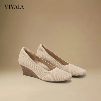 VIVAlA Women’s Square-Toe Wedge – Breathable Recycled-Knit Upper, Diamond Padded Arch-Support Insole & Anti-Slip 5.5cm Heel All-Day Chic (Margot Wedge Pro)