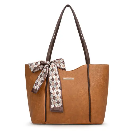 Milan Chiva Women's Medium Top Handle Tote Bag - Stylish Bow Accent Multi-Function Graphic Satchel, Women's Fashion Everyday Shoulder Bag for Business Casual Work, Handbags for Women Purse