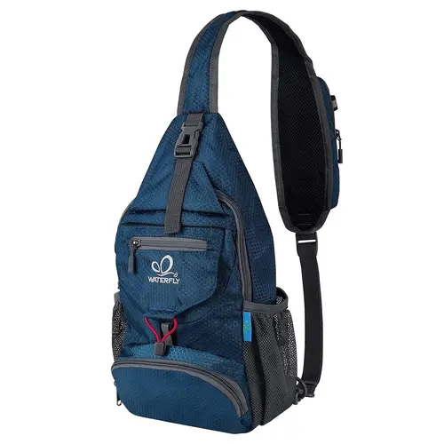 WATERFLY Compact Packable Foldable Adjustable Chest Bag, Daypack Friendly with Shoulder or Chest Carry Your Way, Built for Hiking Trips & Great for City Walks/Quick Hikes, Versatile Crossbody for Women (Sports & Outdoor Gym Accessory)