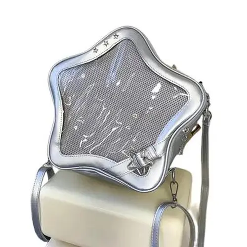 RIVERICH Japanese Anime Rhinestone Decorated Mini Satchel, Women's Casual Wear Waterproof Anti-Theft Crossbody Purse, Cute Star-Embellished Square Soft Girl Trendy Bag