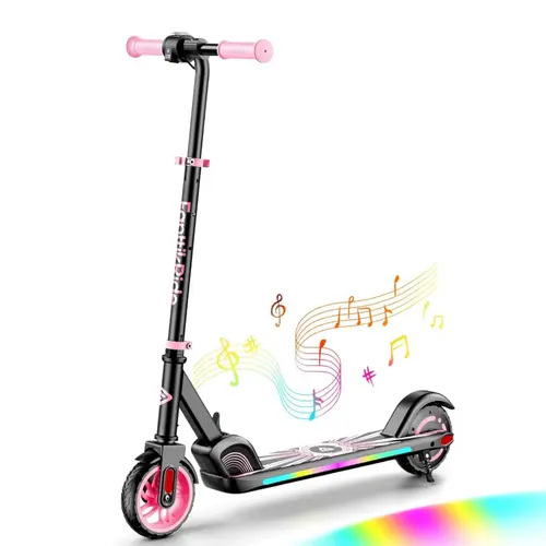 FanttikRide C9 Apex Kids Electric Scooter, Bluetooth Music Speaker, Colorful Light for Kids 8-12, 3.9-5.2 ft, 132 lbs, 5 Miles Range, Up to 40 min Ride Time, 5/8/10 MPH, 3 Adjustable Heights,summerwins