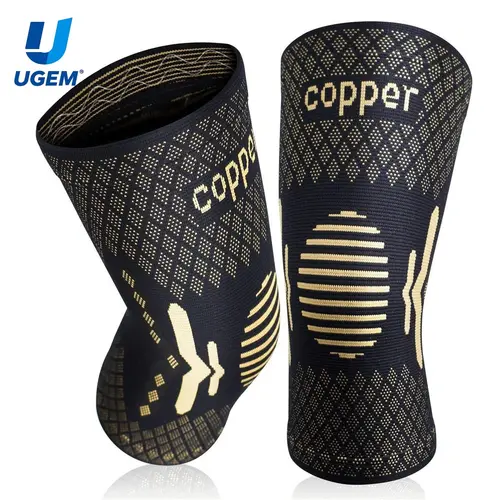 UGEM Copper Knee Braces for Knee Pain Women & Men 2 Pack Compression Sleeve Best Support for Arthritis Pain Meniscus Tear Running Weightlifting Working Out ACL MCL Knee Pain Relief summerwins,camping essentials