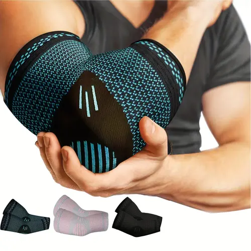 UGEM Elbow Orthopedic Brace (2 Pack) - Breathable Compression Sleeves with Special Knitted Design, Touch Feel for Tennis/Golf Elbow Pain Relief, Bursitis, Sprains, Arthritis, Tendonitis, Two Pack