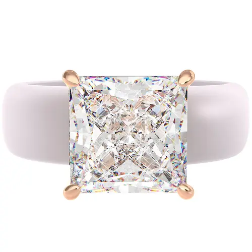 RINFIT Women's Silicone Finger Ring - 8×8 mm Princess Cut Synthetic Zircon Solitaire, Patented Design GlowStone Collection Flexible Beautiful Statement Ring, Finger Rings, Beautiful Rings, Synthetic Zircon Rings, Solitaire Rings