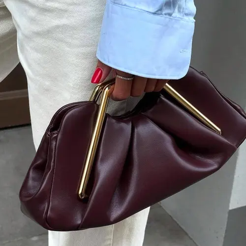 A niche design lightweight luxury high-end handbag, exquisite and soft pleated design cloud bag, small and easy to carry, Daily Use Handbag, accommodating personal items, suitable for daily commuting, dinners, parties, and gatherings, Daily Commuter Bag