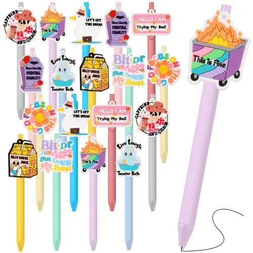 [Labor Day Sale] 18/36 Pcs Funny Work Pens Dumpster Fire Pens for Teacher Employee Appreciation Gift Back to School Gift Thank You Gift for Teacher Colleagues Nurse Creative Stationery Office School Supplies