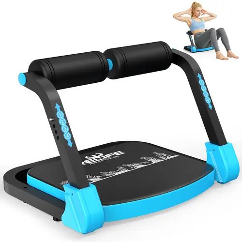 Unisex Foldable Ab Crunch Machine for Home Gym, Compact Workout Equipment with 3-Level Adjustable Resistance, Heavy-Duty Steel Frame, 330LB Capacity, No Assembly, Folds in 2 Seconds, Improves Fitness Routine, Core Strength Training for Flat Tummy