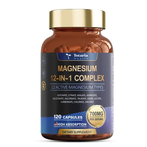 Buy 1 Get 1 FREE -Totaria 12-in-1 Magnesium Complex 700mg - High Absorbable Supplement with 12 Forms of Magnesium for Muscle Heart & Relaxation Support Vegan Capsules