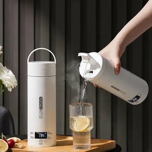 Portable Electric Kettle Travel Electric Kettle Water Heater with 4 Temperature Controls, Mini Tea Coffee Kettle for Hot Water on the Go, Compact Household Appliances for Home Kitchen Use, Fast Heating Travel-Friendly Kettle (Plug-in version)