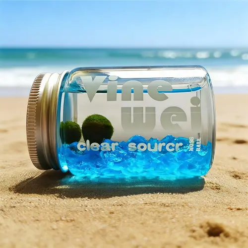 Cute Marimo Moss Ball Energy Bottle - Low-Maintenance & Self-Sustaining Micro Habitat for Desk & Home, A Soothing Closed Ecosystem & Unique Decor for Low-Light Spaces (Includes LIVELY Moss Ball Pet)