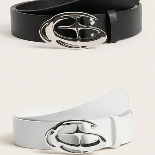 Men's Star-Pattern Metal Buckle Belt, Pu Leather Belts, Casual Style Belts, Trendy Belt, Cool Belts, Fashion Street-Style Strap for Students, Daily Commute and Nightclub Wear