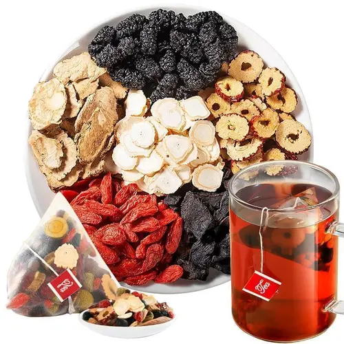 Organic Kidney Cleansing Herbal Tea Bags - Traditional 8-Treasure Ginseng Wolfberry Formula Wellness Tonic Food & Beverage (30/60/90 bags, 18month Shelf Life) for All Genders with Natural Ingredients, Adults