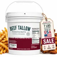 American Beef Tallow for Cooking, 7 lb (112 oz)-Natural 100% Pure Beef Fat,High Smoke Point Fat for Frying & Roasting, Keto Friendly, Made in USA
