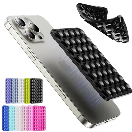 Octobuddy Silicone Suction Cup Universal Mobile Phone Kickstand - 2-Piece Adhesive Strong Grip Handle, Hands-Free Accessories for Selfies, Suctioncup Phone Mount with Universal Fit, Father's Day Gift