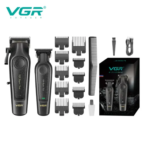 VGR 197&995 Hair Clippers for Men, Professional Cordless Clippers and Trimmers Set, Barber Zero Gapped Trimmer, Mens Rechargeable Hair Cutting Kit with 10 limit combs & ceramic blade tiktokshopbacktoschool