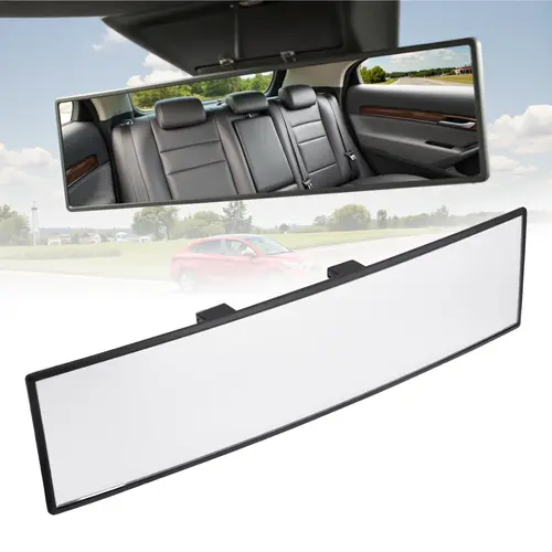Rear View Mirror, Universal 11.81 Inch PanoramicConvex Interior Clip-on Wide Angle Mirror toReduce Blind Spot Effectively for Car SUy Trucks-Clear "	toolupgrade