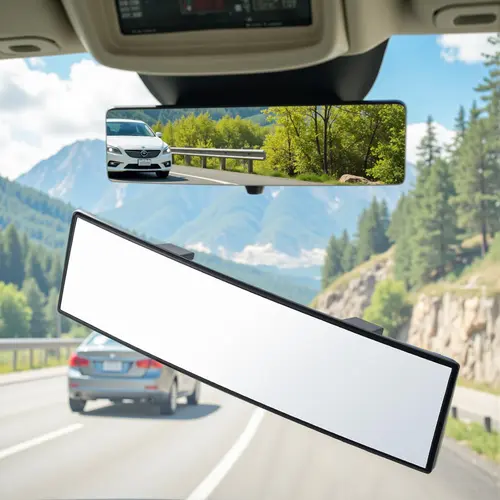 12 Inch Chrome Anti-Glare Convex Rear View Mirror Extender, Universal Clip-On Car Interior Accessory - Vehicle Accessories for Cars, Trucks to Reduce Blind Spots & Enhance Driving Visibility toolupgrade