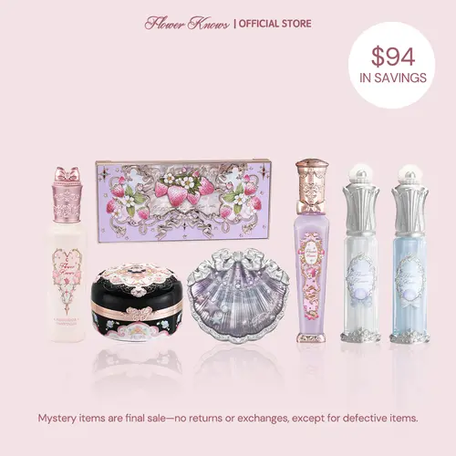 Flower Knows Holiday Glam Surprise Cosmetics Mystery Kit - 7-Piece Girlset Makeup Bundle with Random Lipstick, Blush, Eyeshadow Palette, Ideal for Makeup Routine, Unique Gifts for Women, #tiktokshopbacktoschool, #sohochic, Bundles