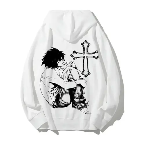 Unisex Misa Vintage Graphic Hoodie - Death Note L Anime Casual Stylish Sweatshirt, Anime Addicts Couple Gift Menswear Womenswear Streetwear Top