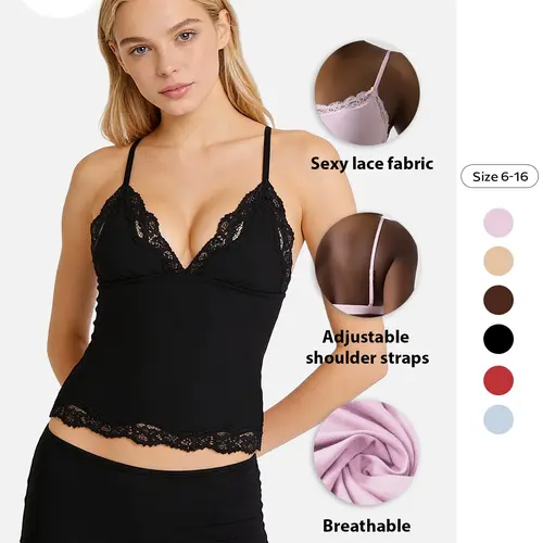 Women's Sexy Lace Deep V Bralette Set, Soft Elastic Skin-Friendly Comfortable Two-Piece Pajama Set, Casual All Seasons Wear#TikTokMadeMeBuyIt#CurvyOutfits